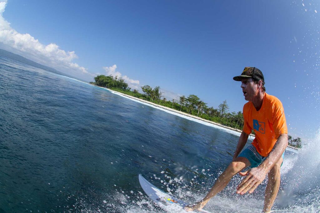 Mark surfing in Indonesia
