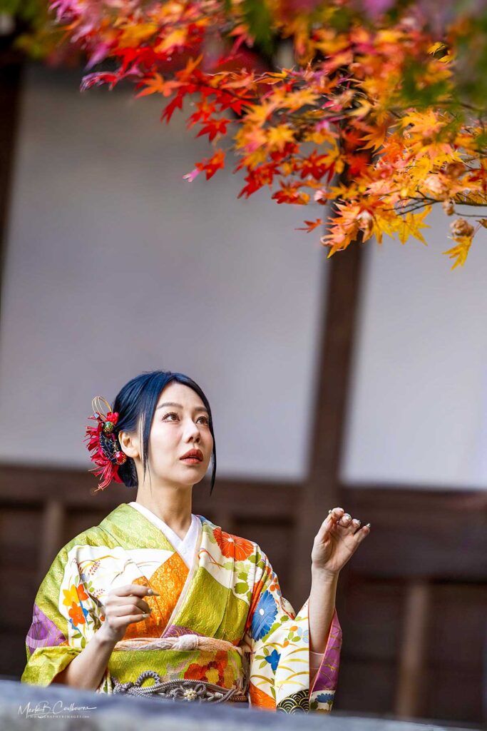 Japanese Lady in Kyoto wearing a Kimono